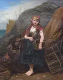 Fisher girl by Vivian Crome, 1880, oil on canvas, sold Oct 2023