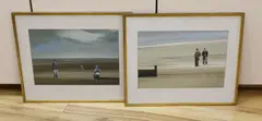 Norfolk beach scenes by John Bond, watercolor, sold Oct 2023