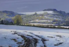Chanctonbury, Winter by Andrew Dandridge, gouache, sold Oct 2023