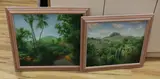 Mountainous jungle landscapes by Brooke Haylar, oil, offered Oct 2023