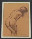 Conte crayon by Llewellyn Petley-Jones, drawing, sold Oct 2023