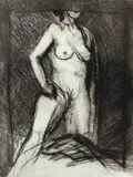 Nude female by Barry Ebner, etching, offered Oct 2023