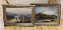 River landscapes by Adam Knight, oil, sold Oct 2023