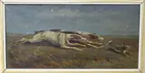 Hare coursing by J. Smythe, oil on canvas, sold Oct 2023