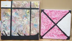 Abstract compositions by Jonathan Le Roux, oil, offered Oct 2023