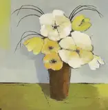 Still life of flowers in a vase by Anna Bianchi, oil on canvas board, sold Oct 2023