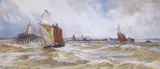 Off Calais by Thomas Bush Hardy, 1887, watercolour, sold Oct 2023
