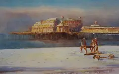 West Pier, Brighton by Cecil Rice, watercolour, sold Oct 2023