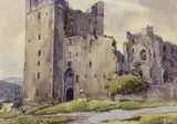 Bolton Castle, Wensleydale by E Charles Simpson, watercolour, sold Oct 2023