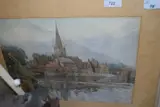 Godmanchester or Huntingdon Church by William Roger Benner, pencil and watercolour, sold Jan 2024