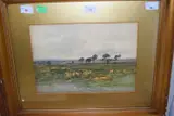 Pastoral landscape by William Beattie-Brown, watercolour, sold Jan 2024