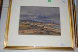 Coastline scene with sand dunes and figures by Alexander Fraser, watercolour, sold Jan 2024