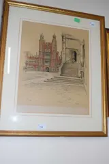 Eton Chapel by Cecil Aldin, pencil, sold Jan 2024