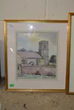 Suffolk Church Tower by Jack Goddard, watercolour, sold Jan 2024