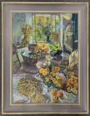 My Kitchen Garden by Mary Martin, oil on board, sold Jan 2024