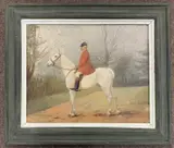 Huntsman on horseback by Edith Alice Simkins, 1911, oil on canvas, sold Jan 2024