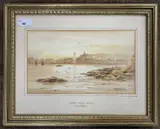 Sheilds Harbour Evening by John Davison Liddell, watercolour, sold Jan 2024