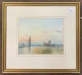 River Bure by Peter Metcalf, watercolour, sold Jan 2024