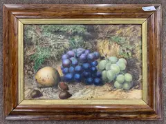 Still life with grapes by William Henry Hunt, watercolour, sold Jan 2024