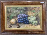 Still life with grapes by William Henry Hunt, watercolour, sold Jan 2024
