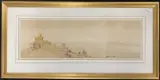 Egyptian landscape with Bedouins on Camel beside a by Henry Stanton Lynton, watercolour and gouache, sold Jan 2024