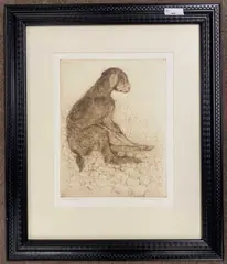 Young Goat Kid by Anna Ravenscroft, etching, sold Jan 2024