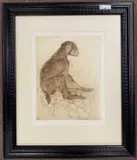 Young Goat Kid by Anna Ravenscroft, etching, sold Jan 2024