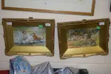 Plus a pair of cheetahs at by Mollie Everett Field, 1998, gouache, sold Jan 2024