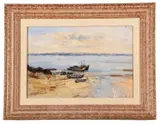 A Turkish Boatyard by Ian Houston, oil on board, sold Dec 2023