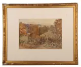 View over a wooded valley by John Joseph Cotman, 1870, watercolour, sold Dec 2023