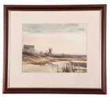 A Norfolk Mill by Leslie L Hardy Moore, watercolour, sold Dec 2023