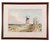 Thurne Mill by Leslie L Hardy Moore, watercolour, sold Dec 2023