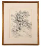 Oak tree by Miles Edmund Cotman, pencil, sold Dec 2023
