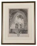 Interior of Walsoken Church, Norfolk by John Sell Cotman, 1817, etching, offered Dec 2023