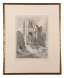 Castle Acre Priory by John Sell Cotman, 1813, etching, sold Dec 2023