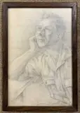 Thoughts by Stan Hardman, 1942, pencil on paper, offered Dec 2023