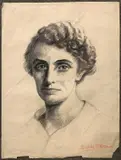 Portrait of a lady by Élisabeth de Groux, charcoal and graphite on paper, offered Dec 2023