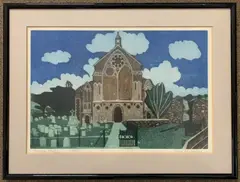 Binham Priory by John Brunsden, pencil, sold Dec 2023