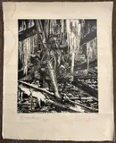 Expectations 1917 by Élisabeth de Groux, woodcut, sold Dec 2023