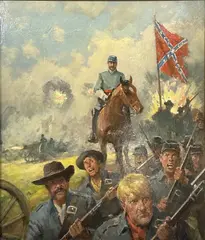 Untitled by Sep E. Scott, Oil on Board - Stonewall Jackson Wins His Spurs, sold Dec 2023