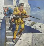 Untitled by Jordi Penalva, Gouache - Davy Crockett At The Alamo, offered Dec 2023