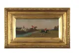 Hunting scene by Philip Henry Rideout, oil on board, sold Nov 2023