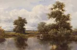 Pastoral landscape by Campbell Archibald Mellon, oil on board, sold Nov 2023