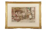 The Flower Seller by Francis Sydney Muschamp, watercolour, offered Nov 2023