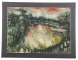 Landscape at Wickmere by Leslie Marr, Watercolour, mounted, unframed, sold Nov 2023