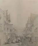 Cowgate, Norwich by John Joseph Cotman, 1872, pencil on paper, sold Nov 2023