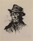 Fred Rolfe, King of Norfolk Poachers by Edward Seago, ink, sold Nov 2023