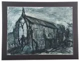 Binham Priory by Leslie Marr, pastel, sold Nov 2023