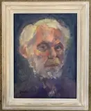 Self Portrait I by Derek Inwood, oil on board, sold Nov 2023