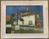 Flagstaff Sheringham 2002 by Derek Inwood, oil on board, sold Nov 2023